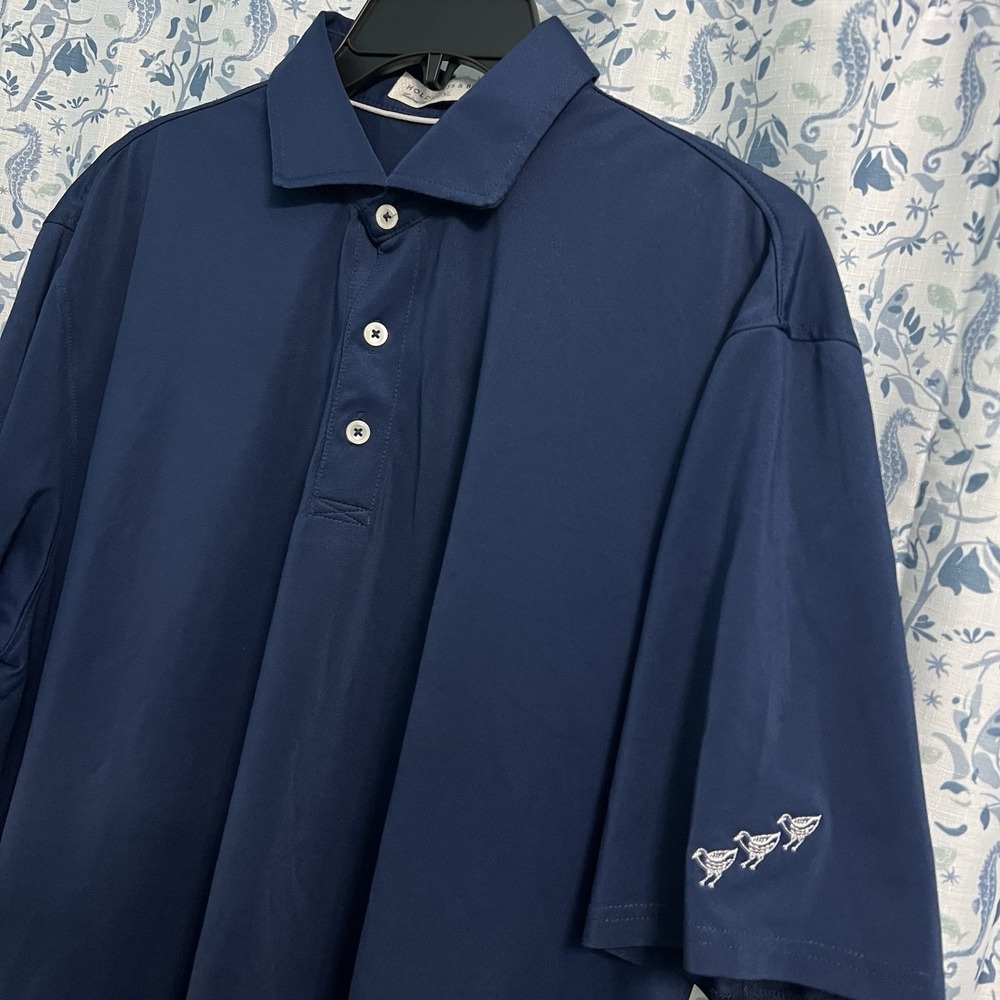 Holderness & Bourne Navy Golf XL Polo Shirt *Embroidered Bird* Stretch